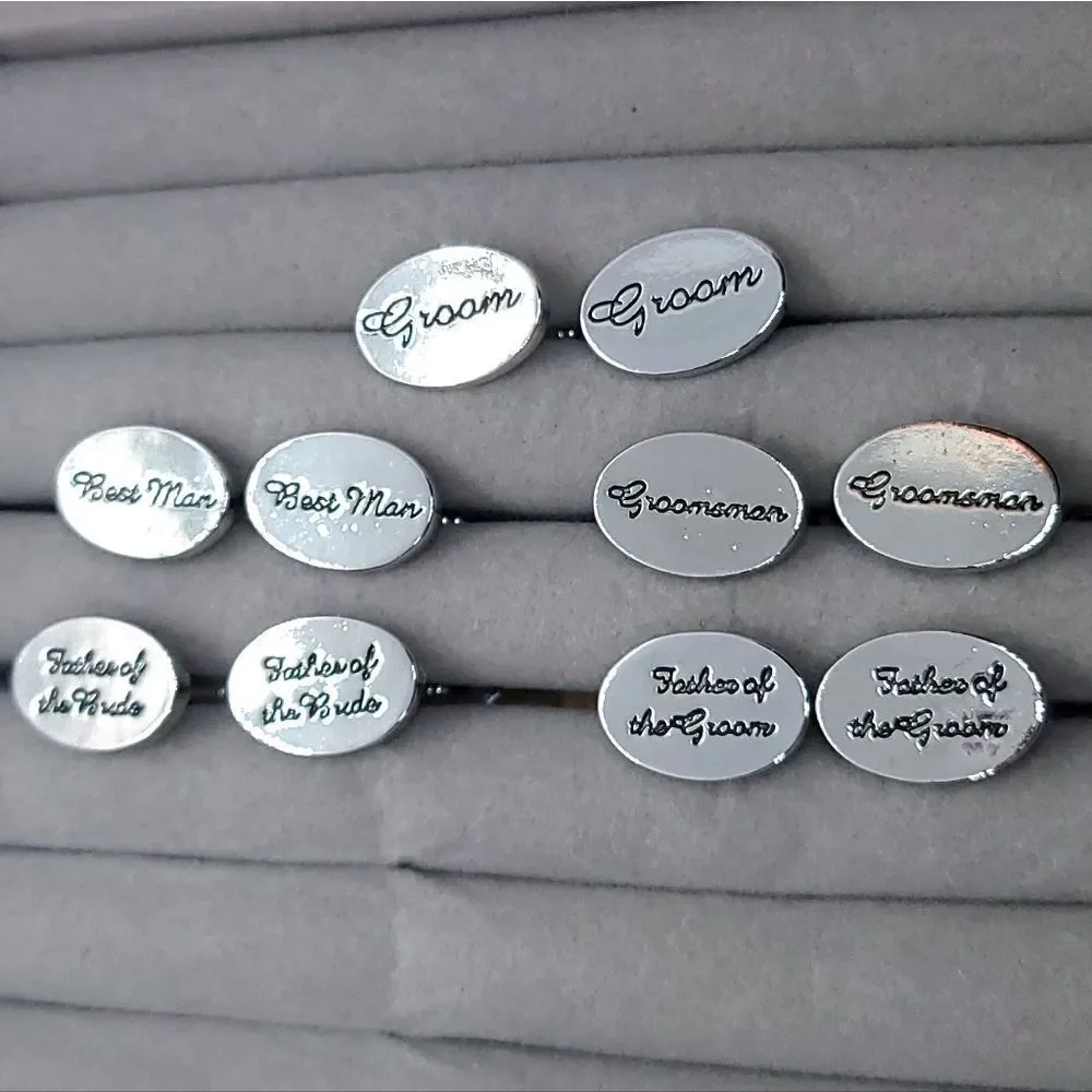 FATHER OF THE BRIDE Wedding Cufflinks Silver Engraved Formal Tuxedo Cuff Links